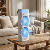 Climatizador e Ventilador Duplo com Umidificador - Portátil